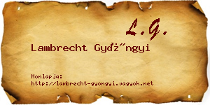 Lambrecht Gyöngyi névjegykártya