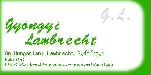 gyongyi lambrecht business card